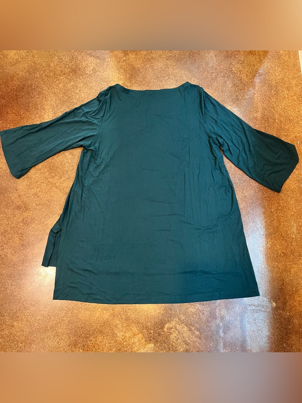 EILEEN FISHER Deep Green Layered Hem Tunic - Picture 2 of 5